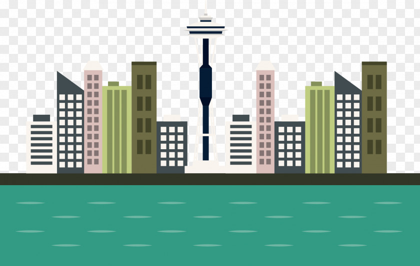 Cidade Space Needle Vector Graphics Illustration Silhouette Skyline PNG