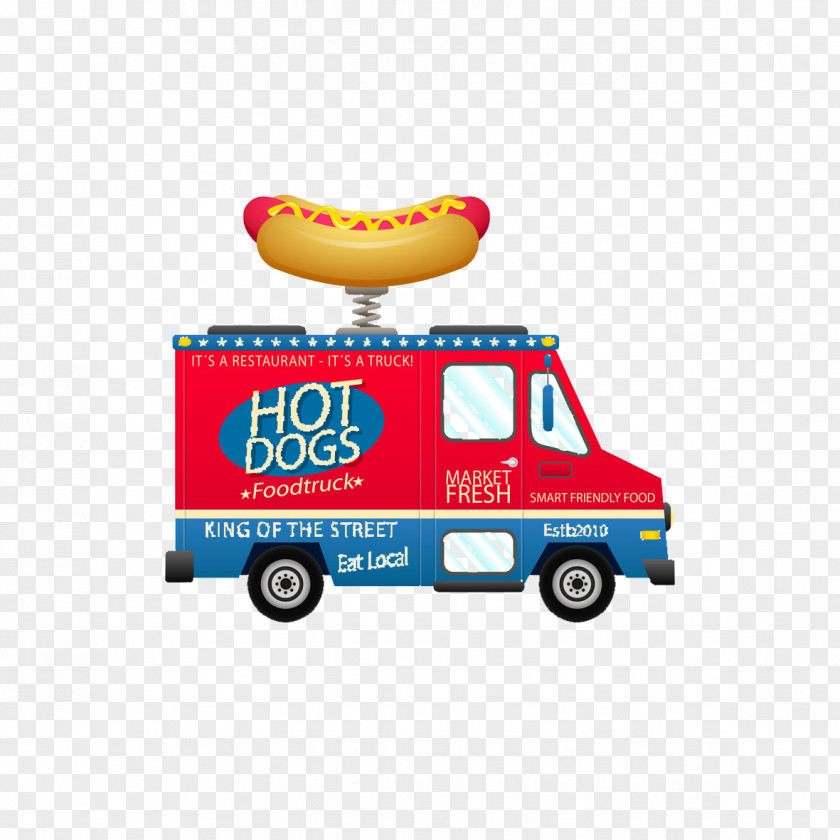 Cartoon Hot Dog Vans T&H PNG