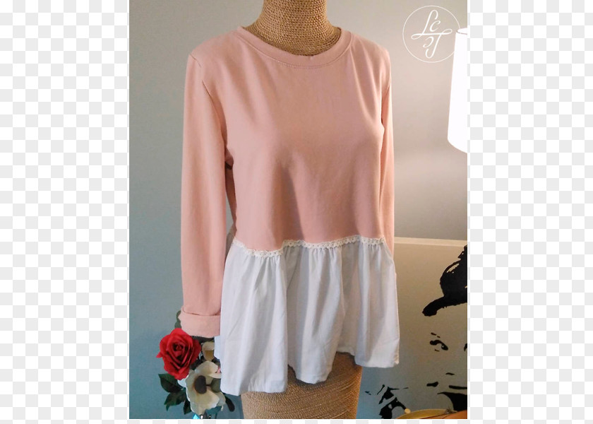 T-shirt Sleeve Shoulder Blouse Pink M PNG