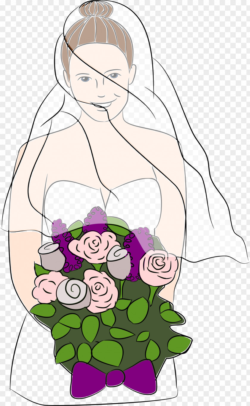 Bride Floral Design Wedding Clip Art PNG