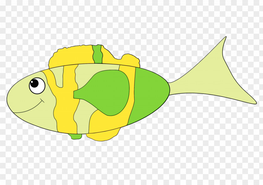 Butterflyfish Yellow Watercolor Cartoon PNG