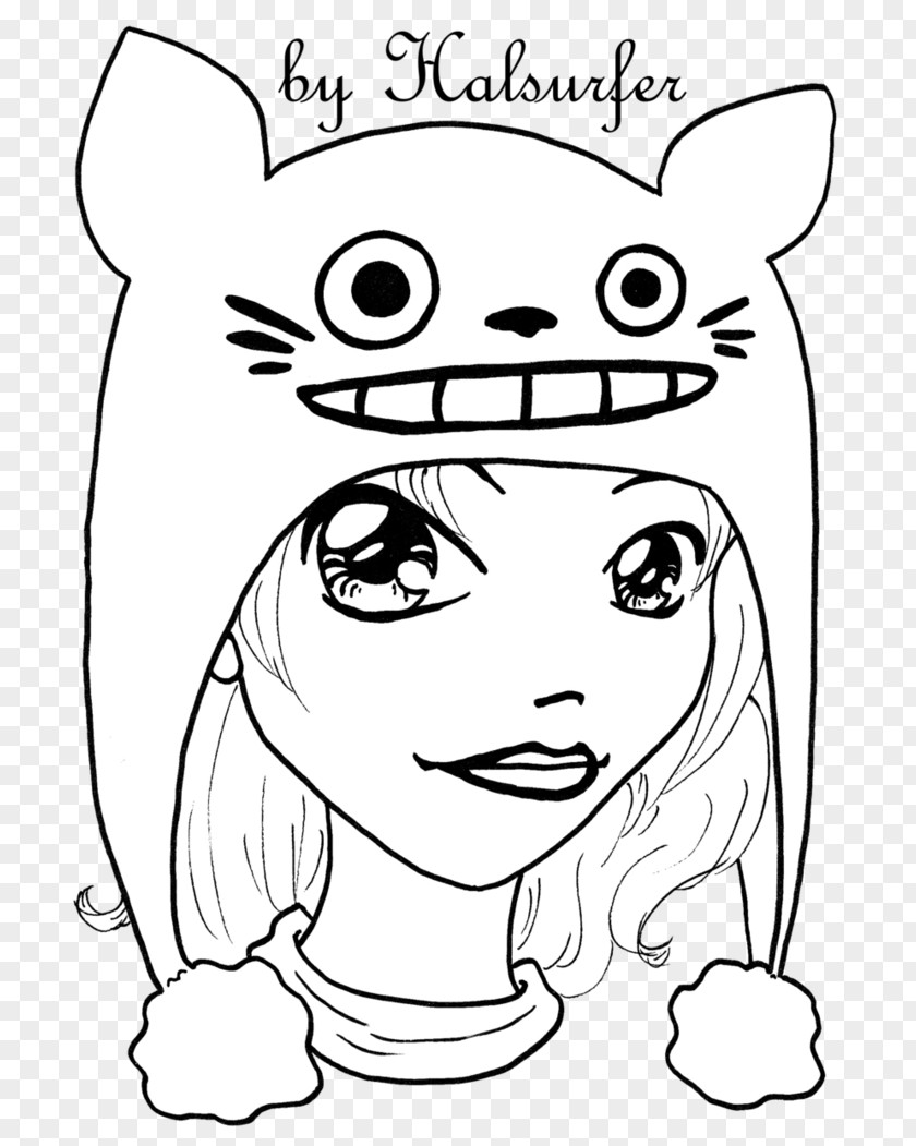 Totoro Line Art Drawing Fan Face PNG