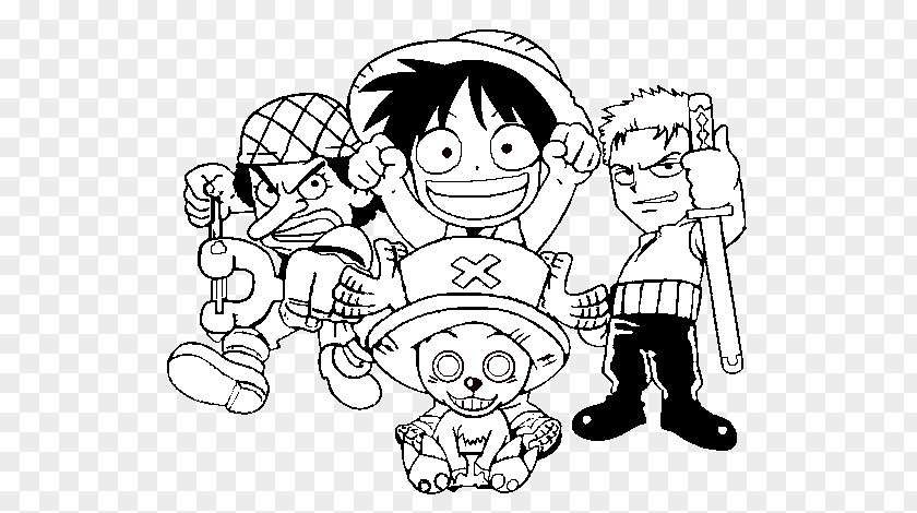 One Piece Brook Jolly Roger Monkey D. Luffy Nico Robin Coloring Book Drawing PNG