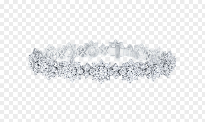 Platinum Safflower Three Dimensional Harry Winston, Inc. Bracelet Diamond Jewellery Brilliant PNG