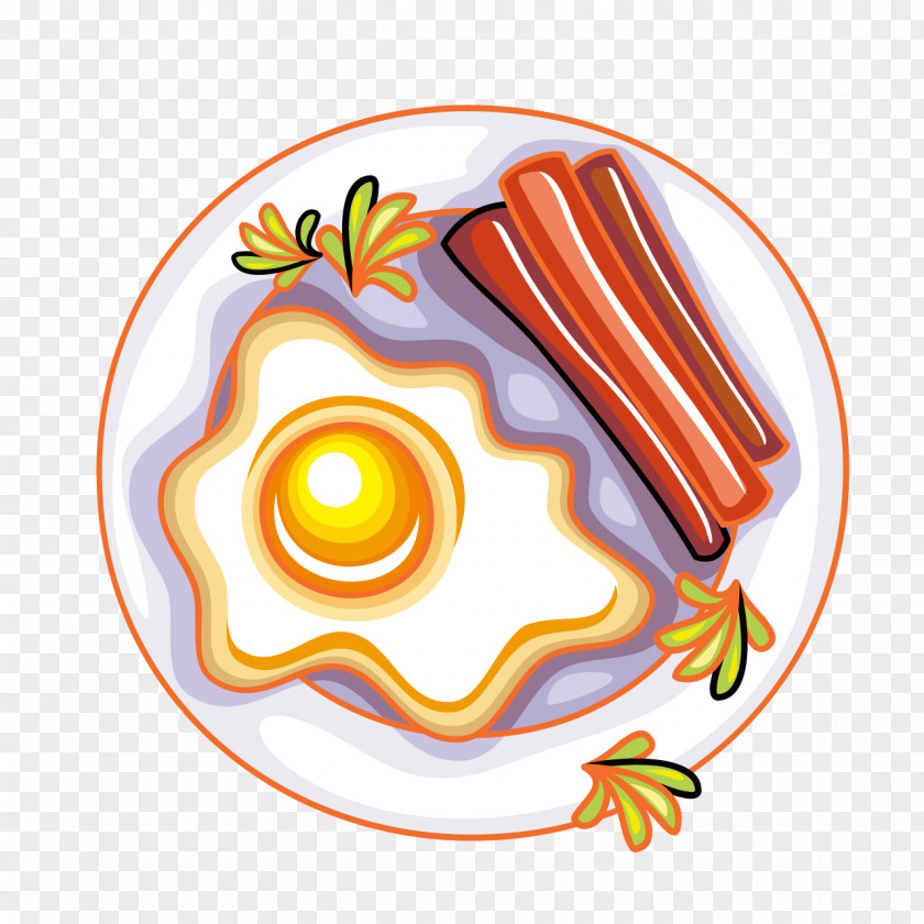 White Plate And Cartoon Omelette Taquito Food Frying PNG