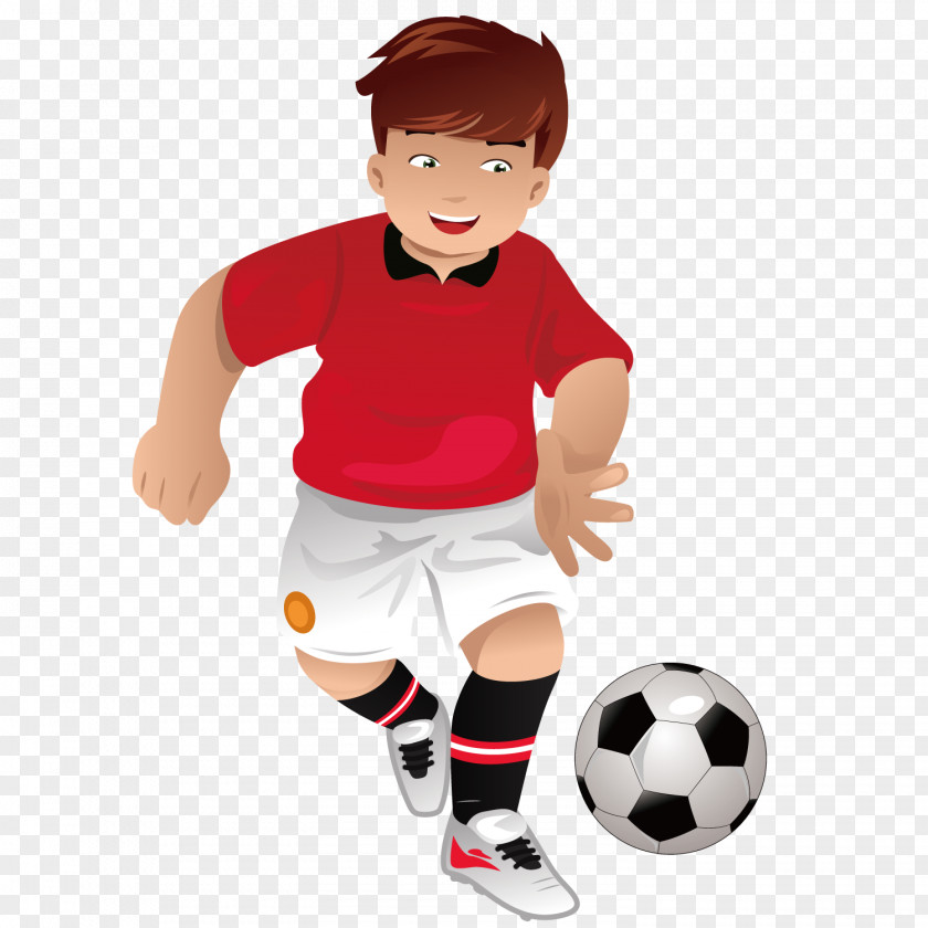 Kids Playing Outside Soccer Vector Graphics Cartoon Football Player PNG