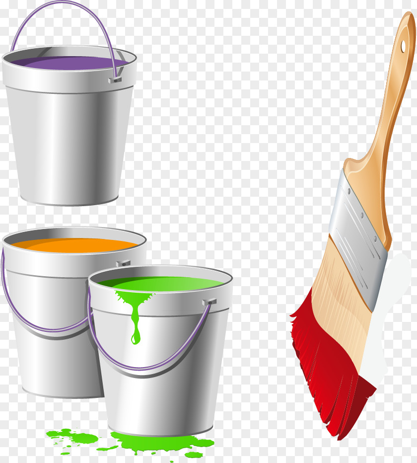 Paint Bucket Paintbrush Color PNG