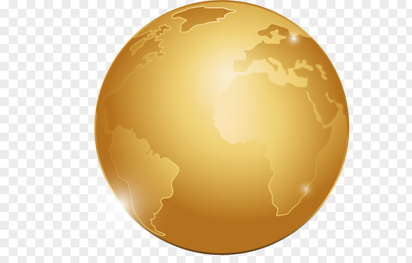 Vector Painted Golden Globe Earth Award PNG