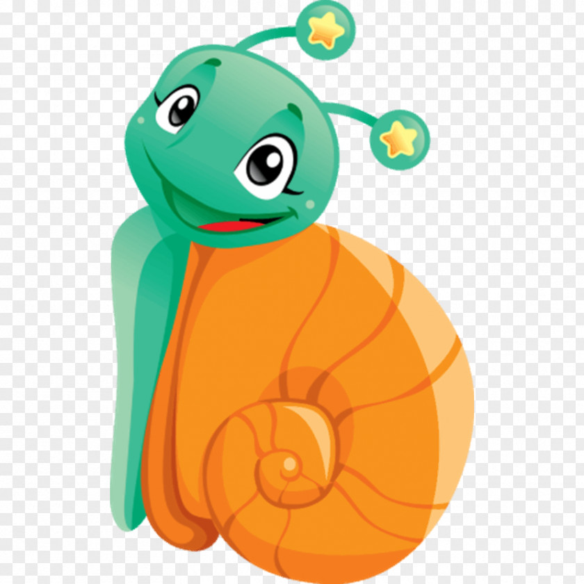 Caracol Orange Snail Child Sticker Color PNG