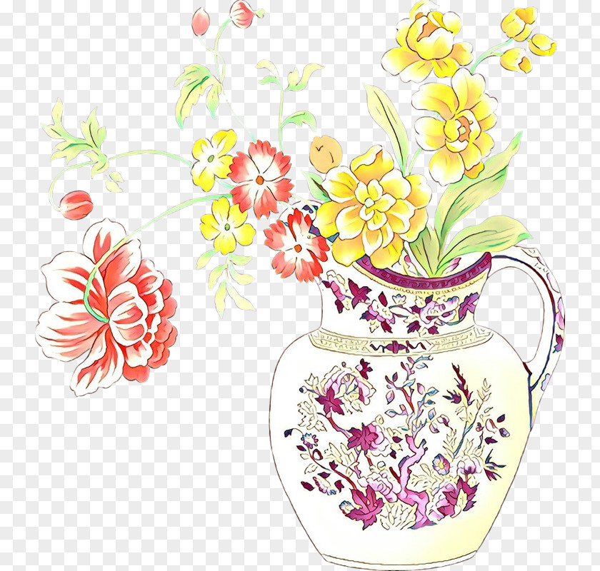 Coffee Cup Mug Flowers In Vase PNG