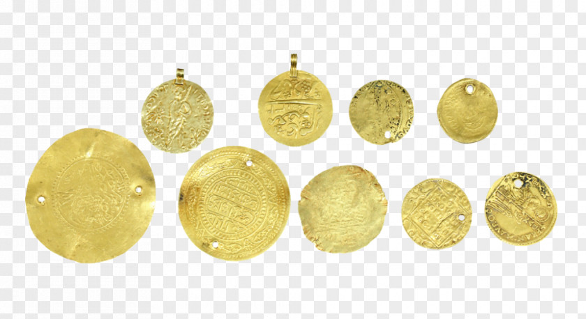 Gold Coins Earring Locket Jewellery PNG