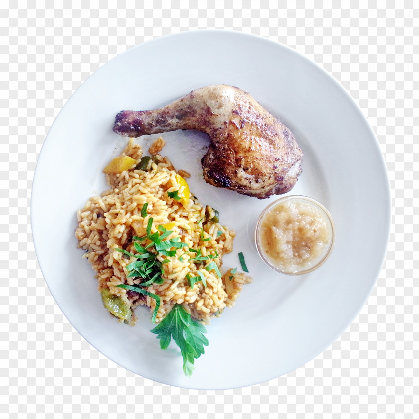 Jerk Chicken Plate White Rice Vegetarian Cuisine Garnish Food PNG