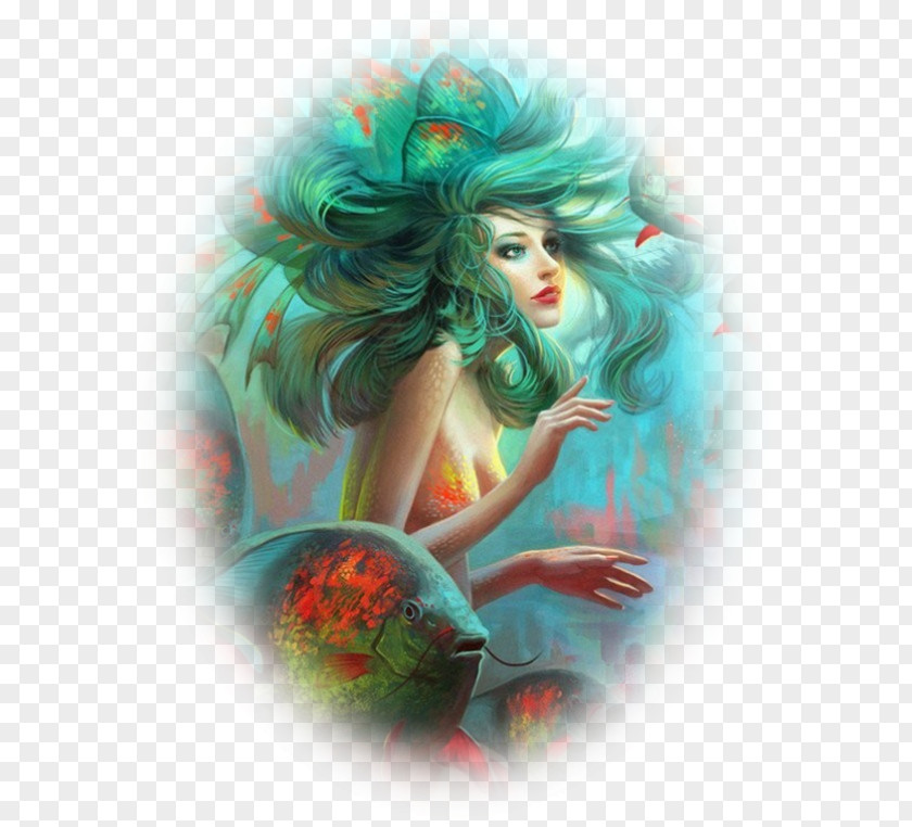 Mermaid Painting Animaatio PNG