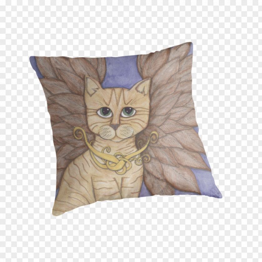 Red Tabby Cat Whiskers Kitten Throw Pillows PNG