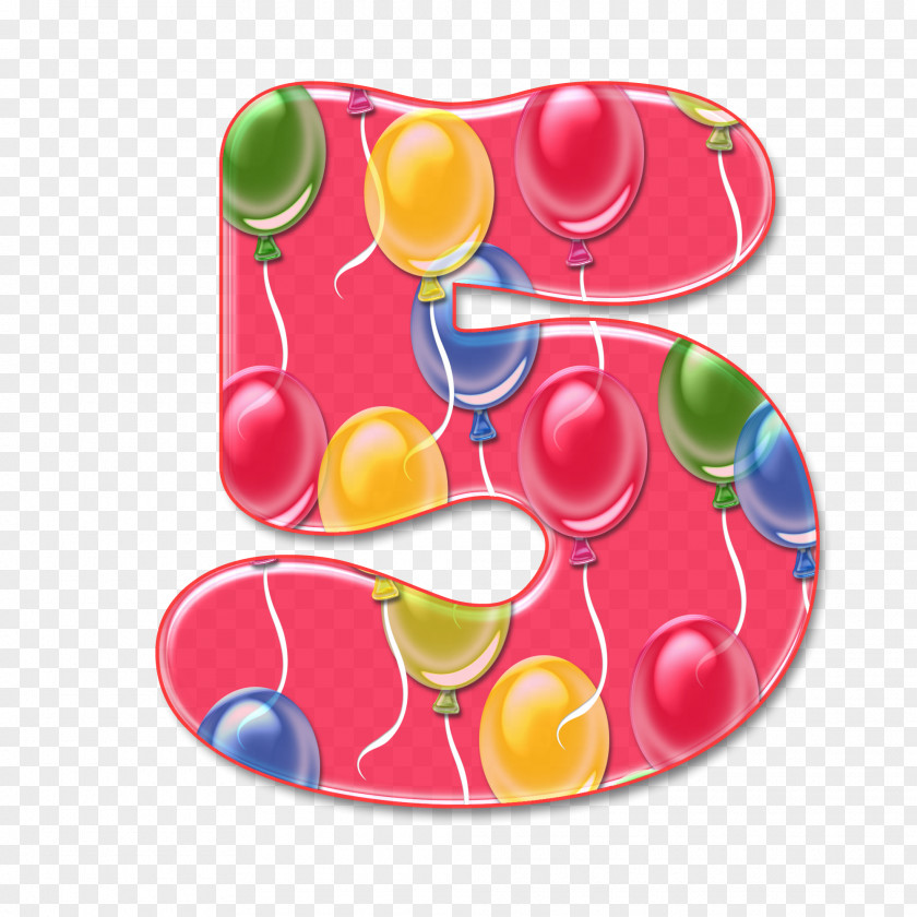 5 Alphabet Letter Toy Balloon Number PNG