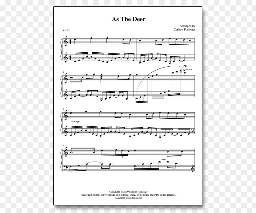 Sheet Music Carlton Forrester As The Deer Battle Hymn Of Republic PNG of the Republic, sheet music clipart PNG
