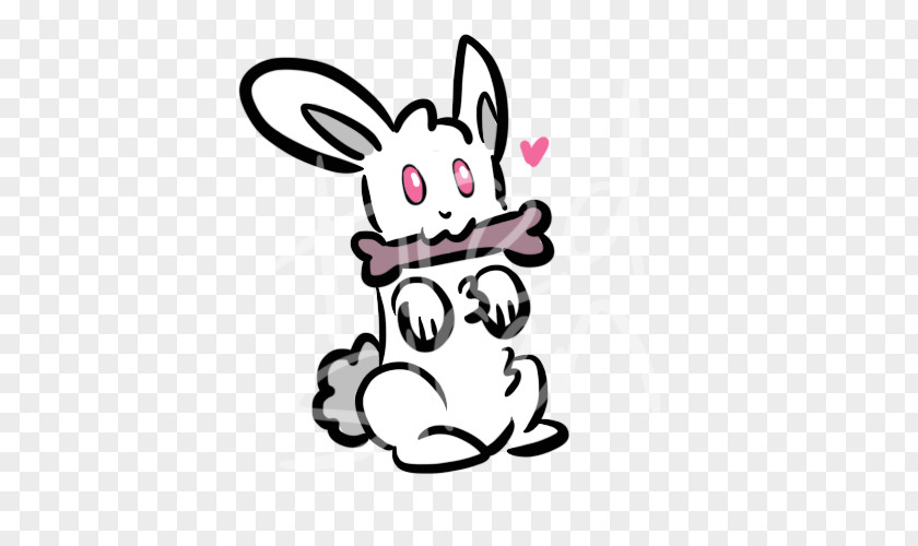 Messy Bun Easter Bunny Line Art Whiskers Clip PNG