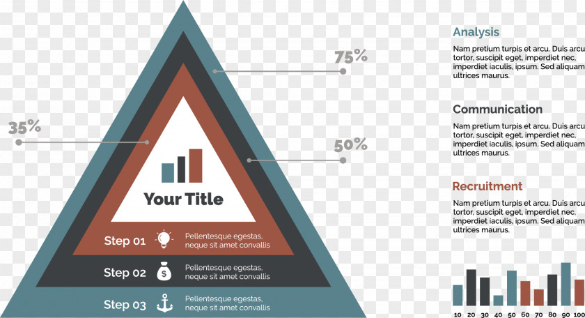 Vector Hand-painted Triangle PPT Diagram Chart Infographic PNG