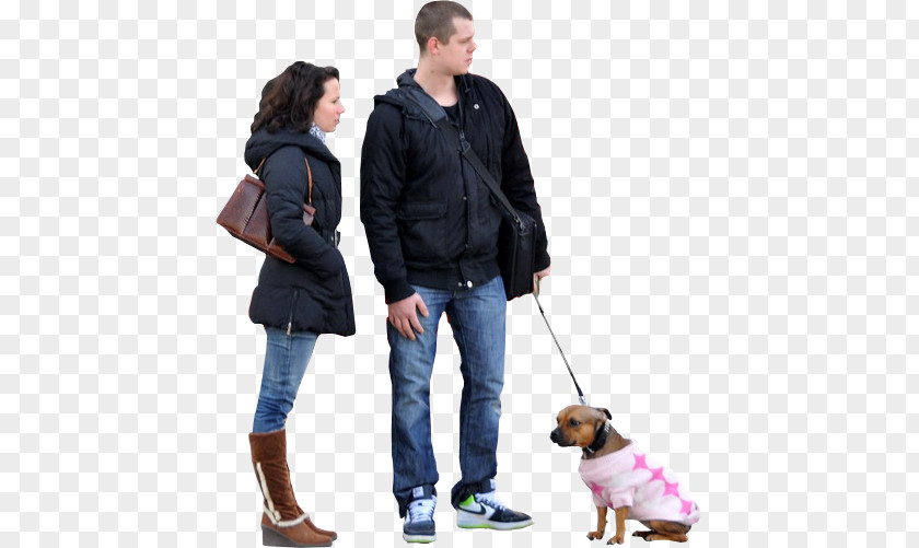 Couple Dog People Rendering PNG