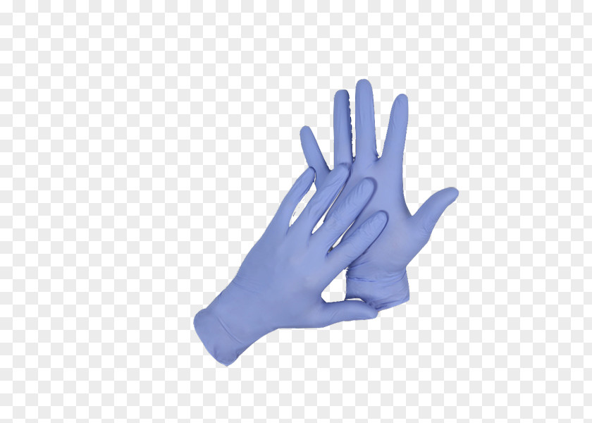 Rubber Glove Hand Model Finger Medical Cobalt Blue PNG