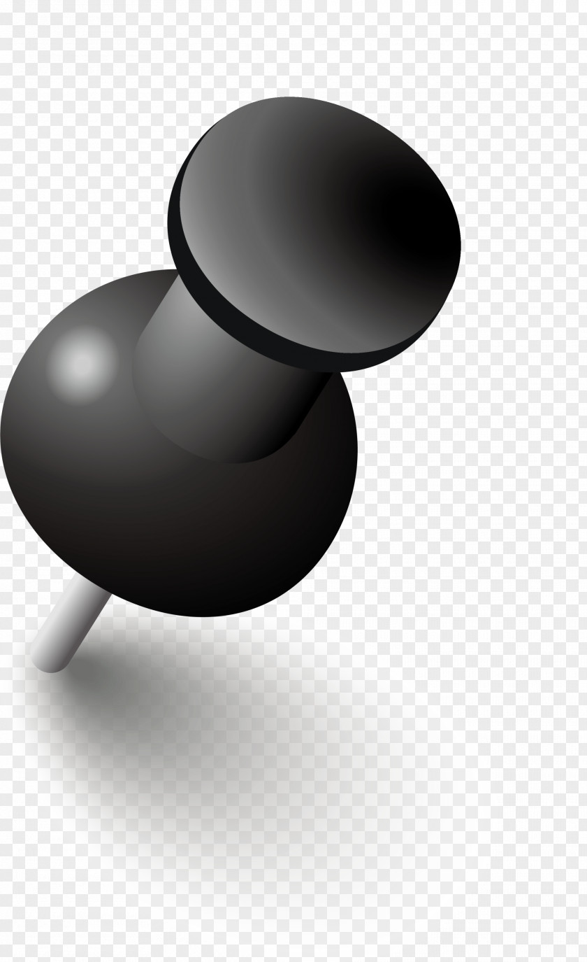 Black Simplified Drawing Pin Paper PNG