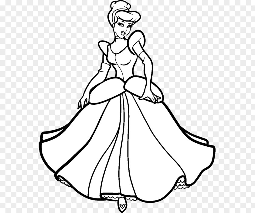 Cinderella Black And White Belle Fa Mulan Disney Princess Drawing PNG