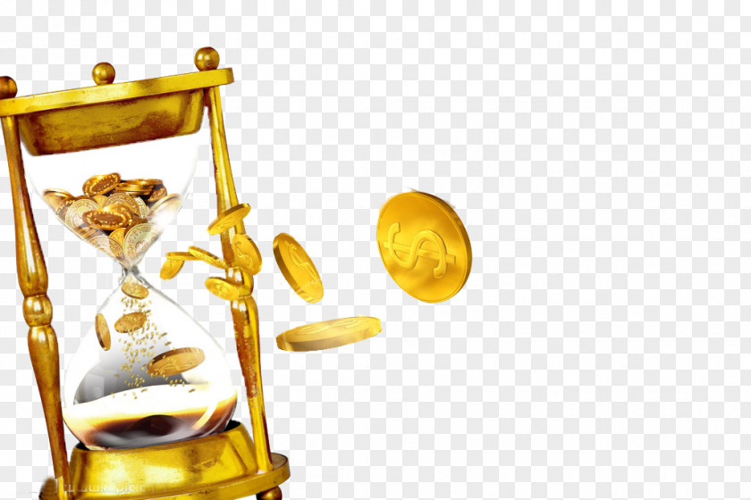 Golden Hourglass PNG