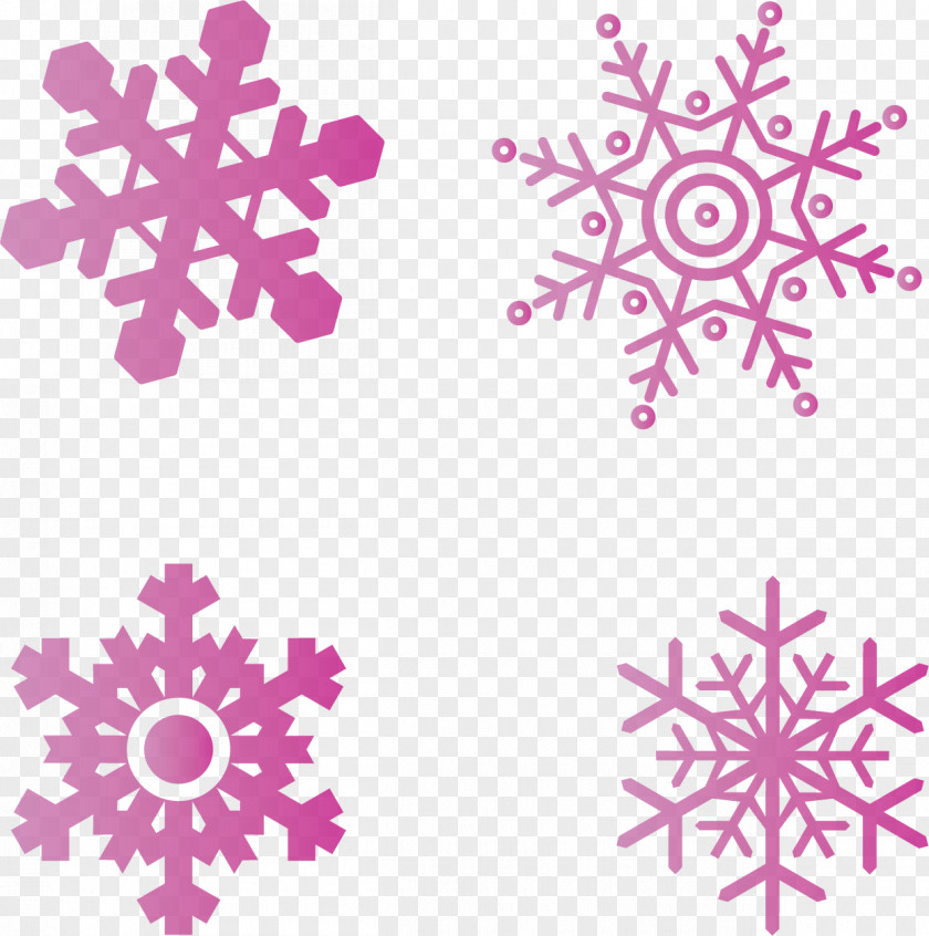 Purple Snow Snowflake Creative Euclidean Vector PNG