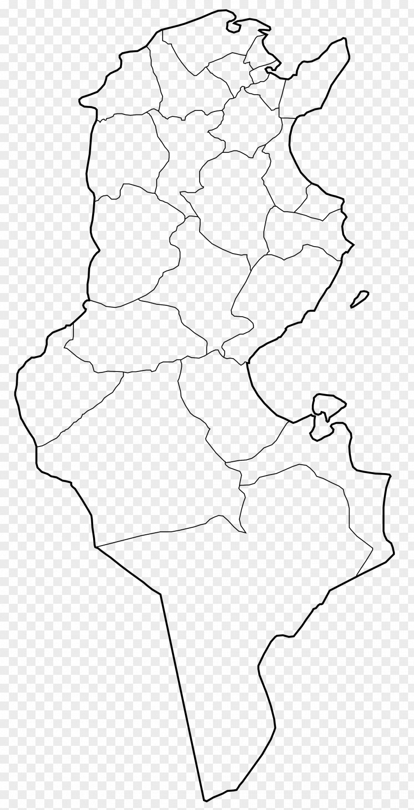 Map Governorates Of Tunisia Bizerte Governorate Tunis Wilayah Vector PNG