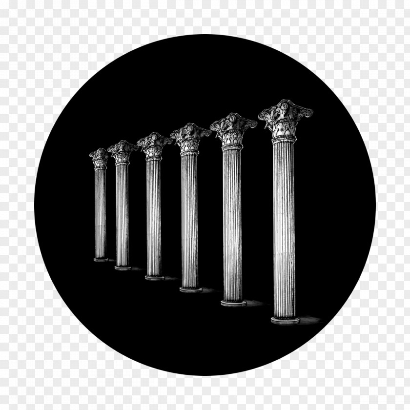 Ancient Roman Architecture Blackandwhite Glass Texture PNG