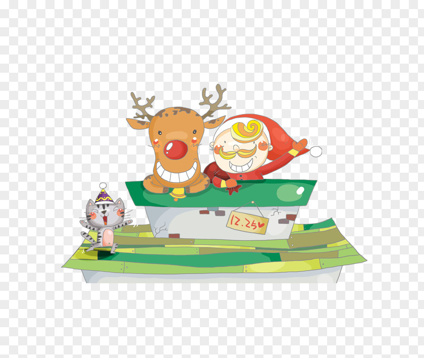 Christmas Reindeer Santa Claus PNG