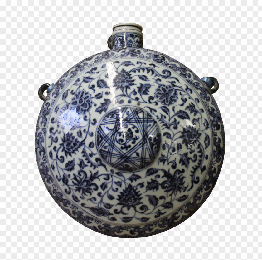 Blue And White Porcelain Ceramic Pottery Artifact PNG