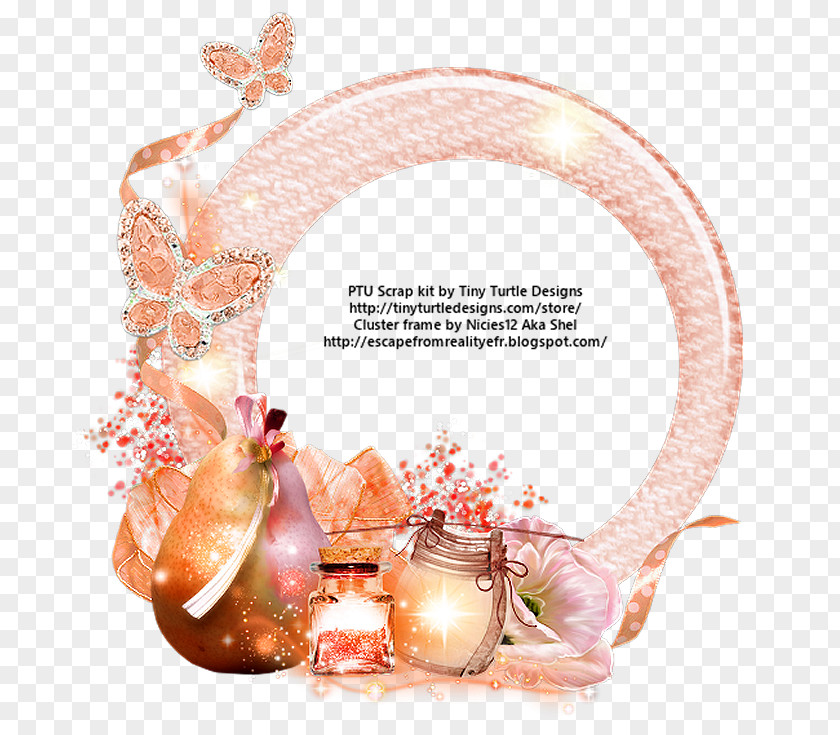 Butterfly Cluster PSP Flower Bouquet Reality Peach PNG