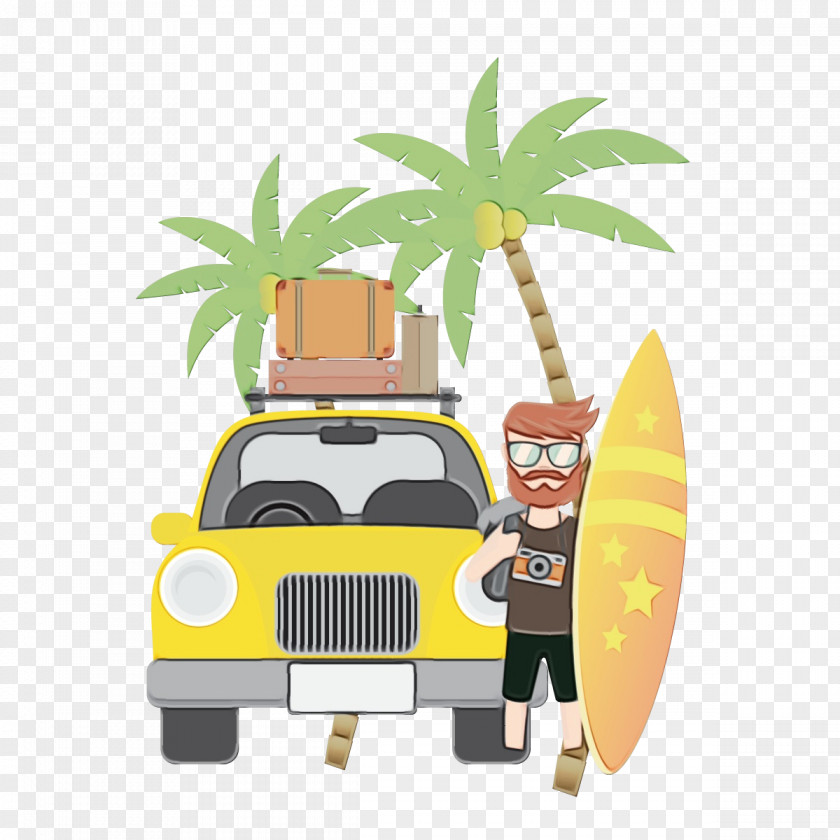 Family Car Palm Tree Classic Background PNG