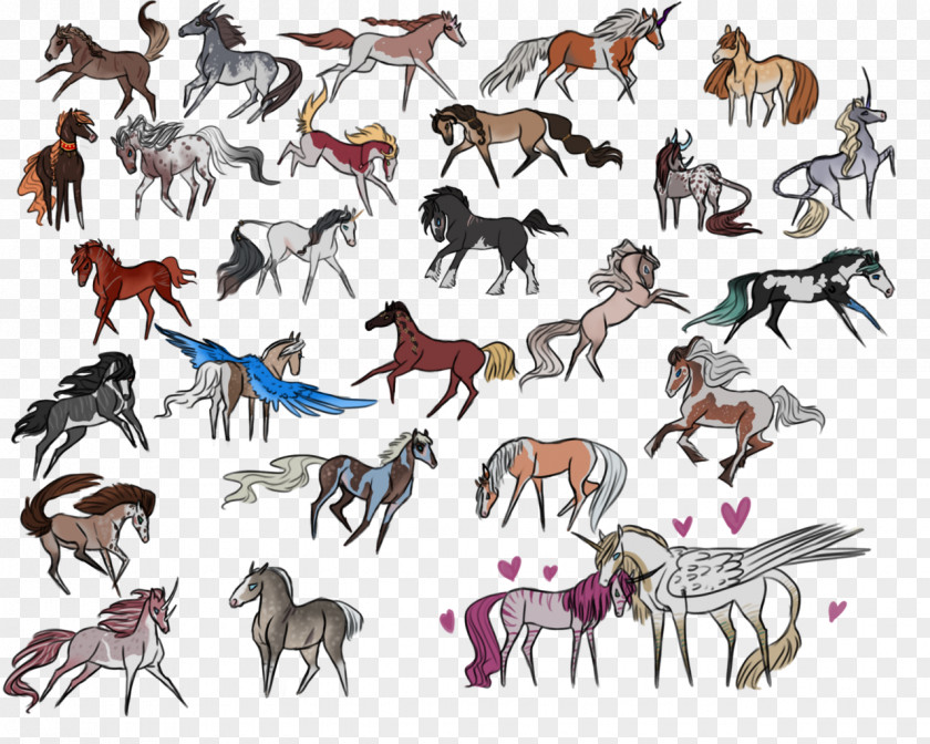 Herd Deer Horse Carnivora Animal Clip Art PNG