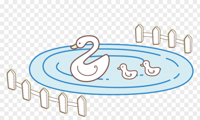 Swan In The Water Cygnini Cartoon Illustration PNG