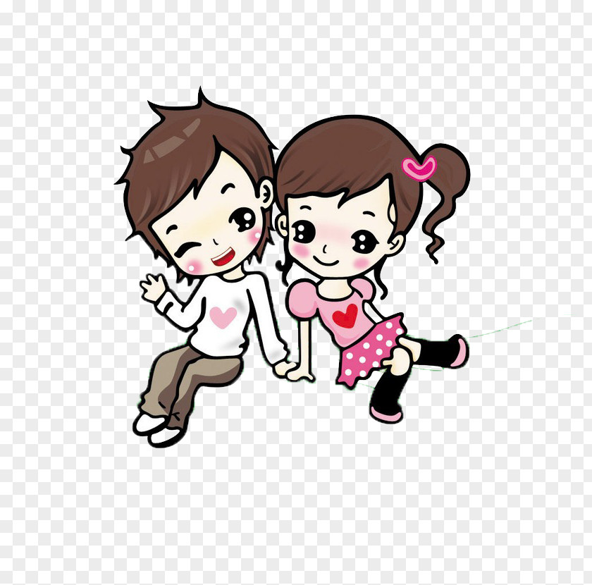 Together Cartoon Cute Couple Animation Love Drawing PNG