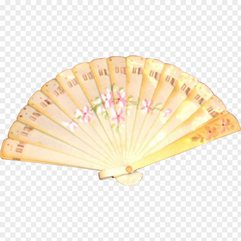 Retro Hand Painted Fan PNG