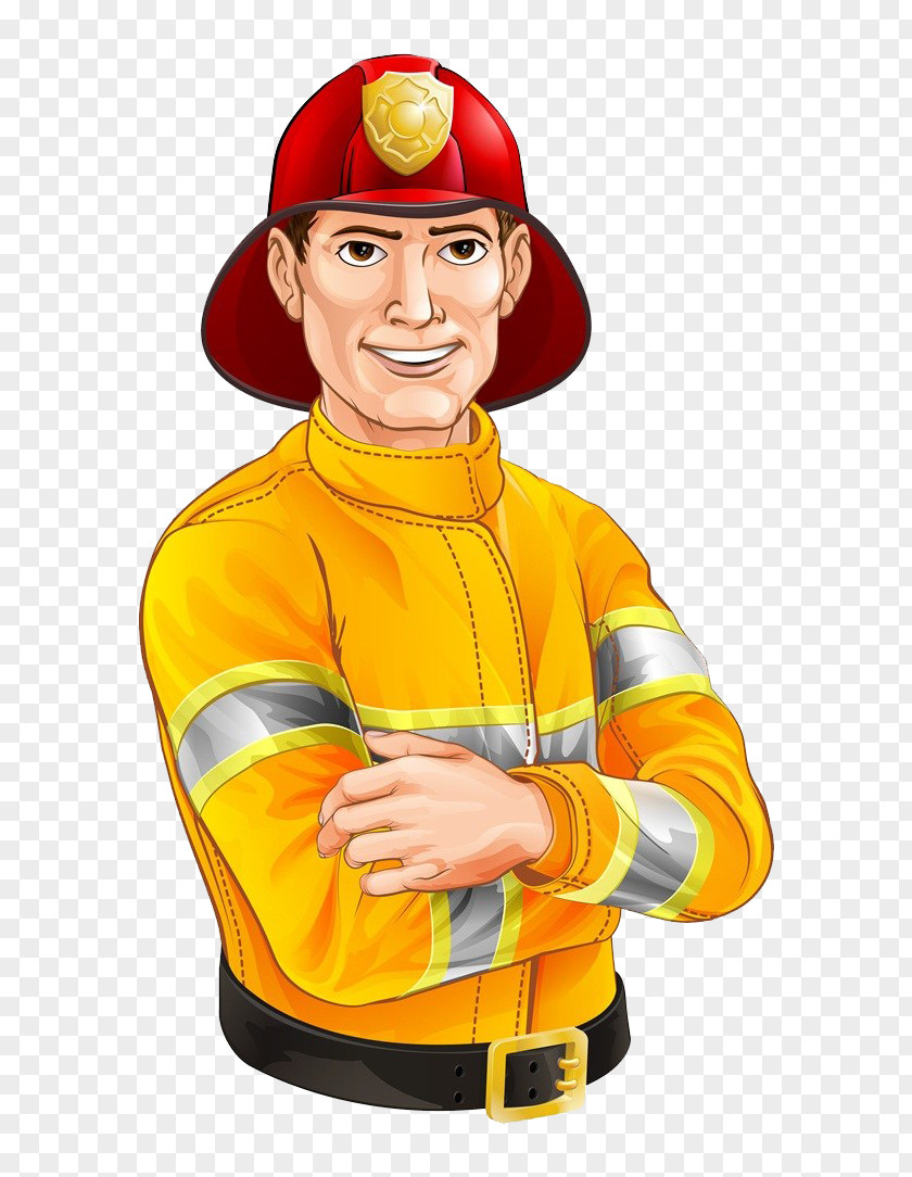 A Man With Hat Firefighter Police Officer Drawing Illustration PNG