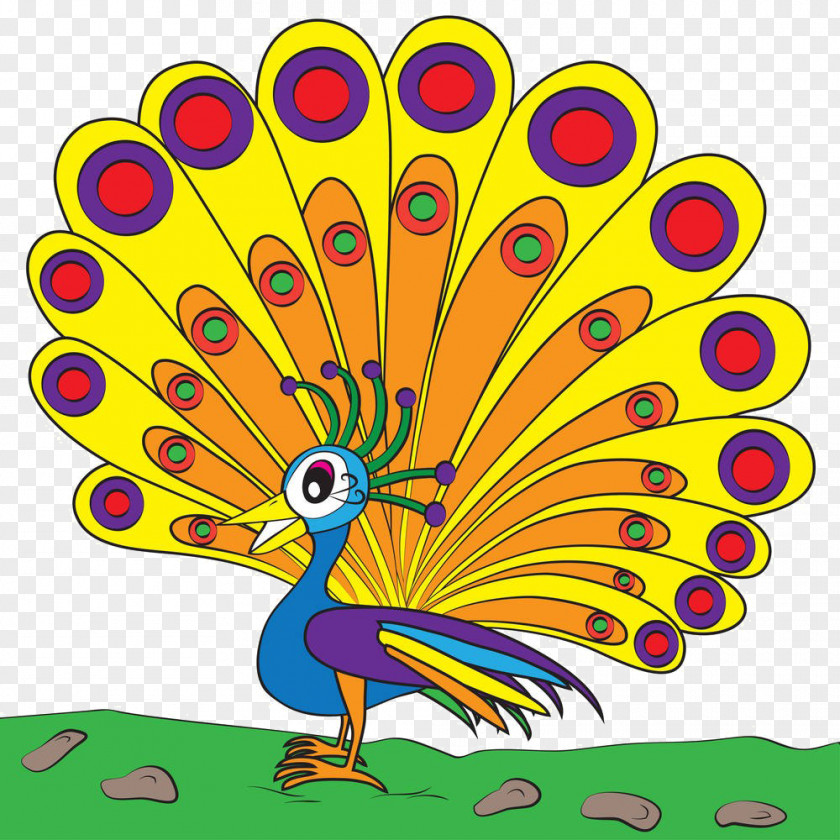 Cartoon Peacock Material Peafowl Drawing Clip Art PNG