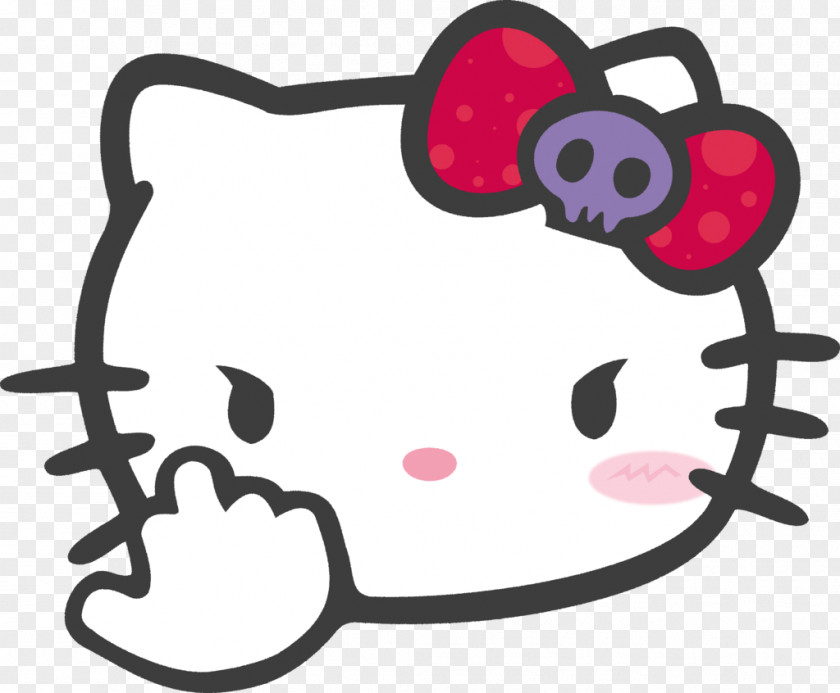 Bad Hello Kitty Car Decal The Finger Sticker PNG