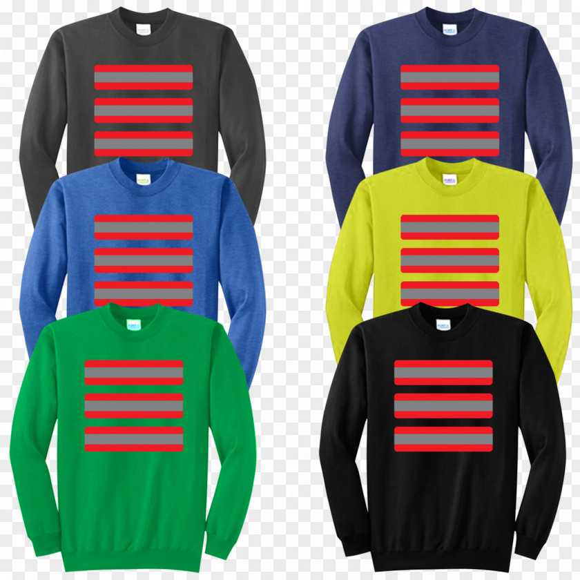 Caution Stripes Long-sleeved T-shirt Crew Neck Hoodie Sweater PNG