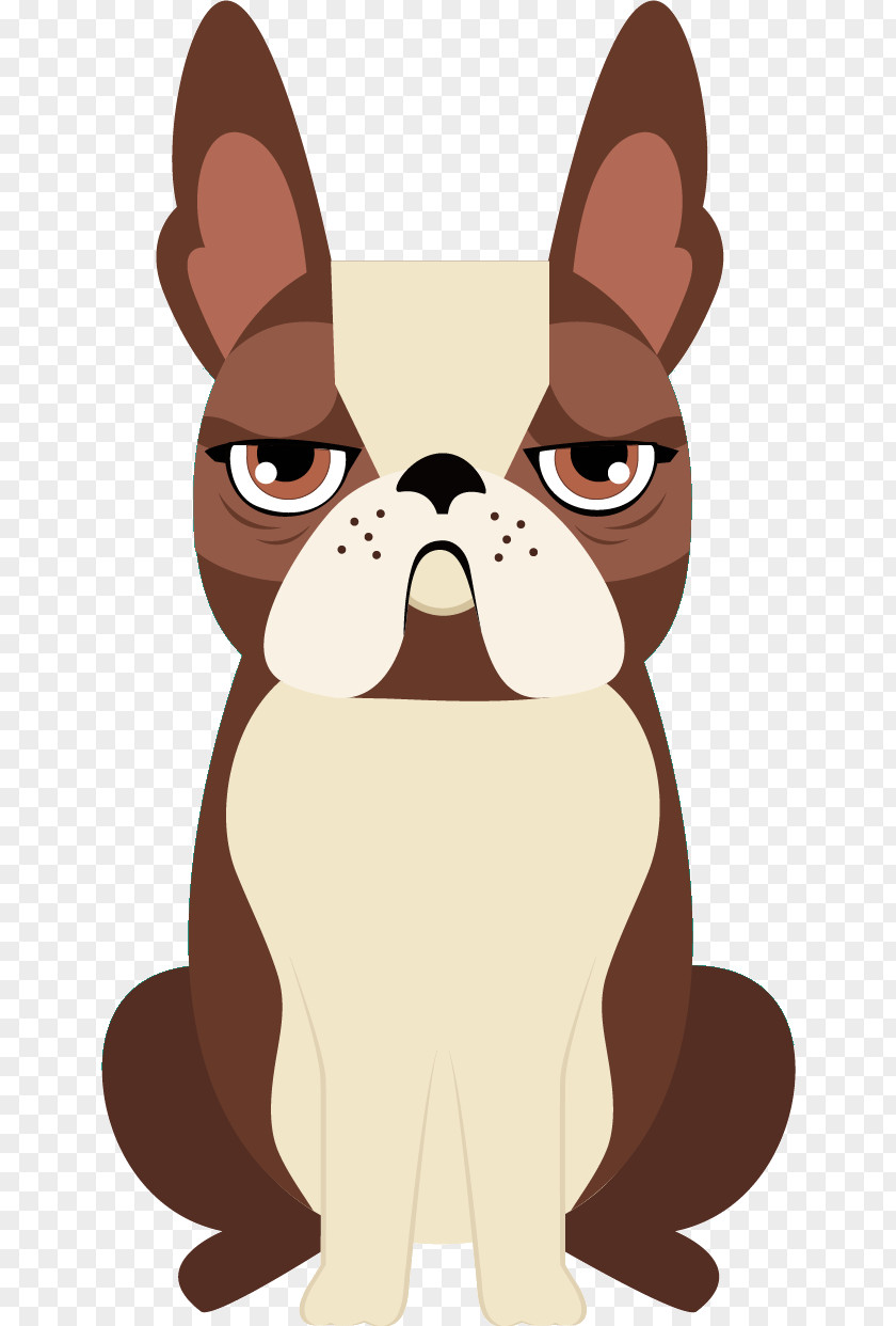 Dismal Boston Terrier Clip Art Vector Graphics Illustration Drawing PNG