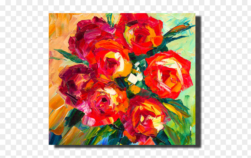 Dream Poster Modern Art Garden Roses Floral Design Painter PNG