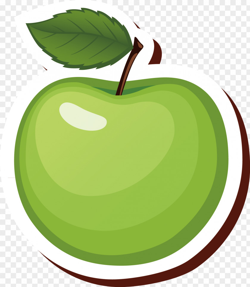 Green Apple Hand Painted Elements Granny Smith Drawing PNG