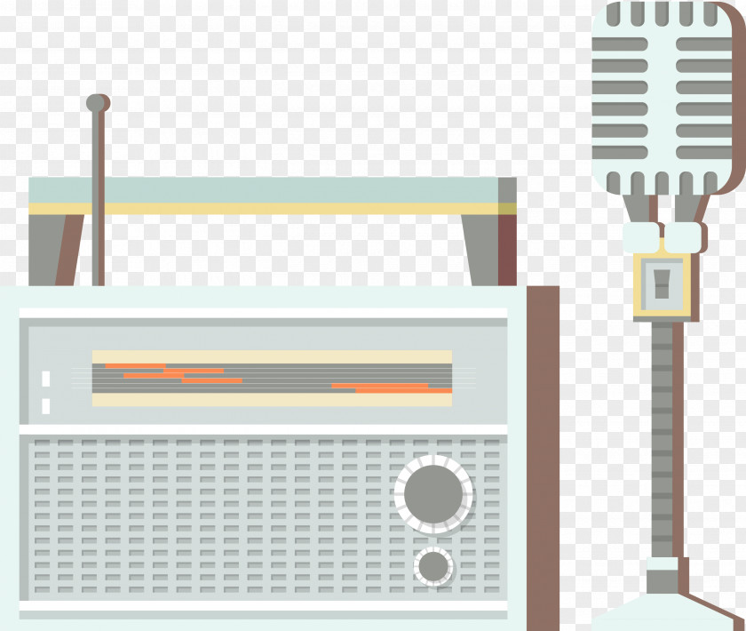 Retro Radio And Microphone PNG