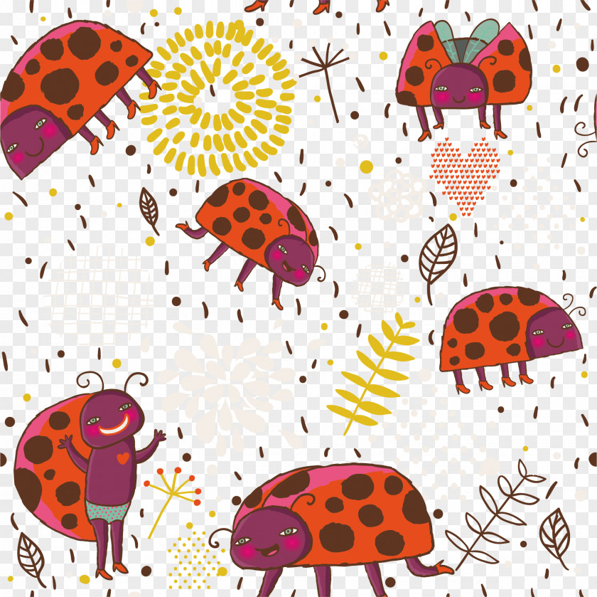 Vector Cute Little Bug Illustration PNG