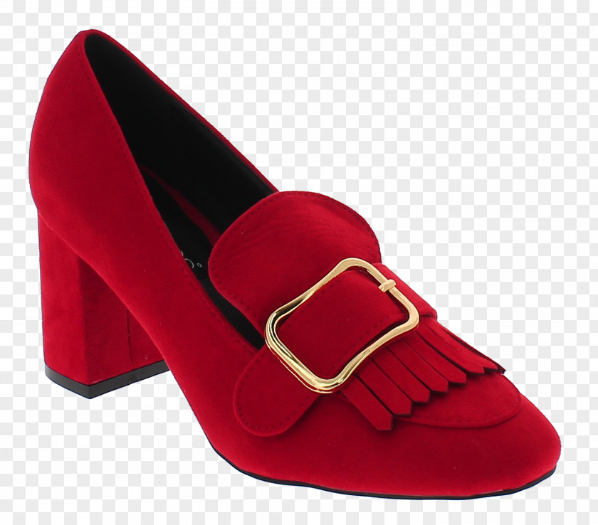 Gova Slip-on Shoe Red High-heeled Suede PNG