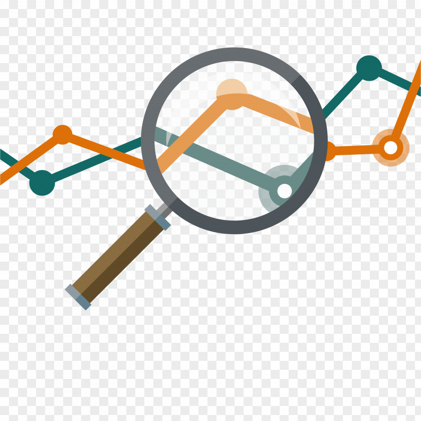 Magnifying Glass And Chain Elements PNG