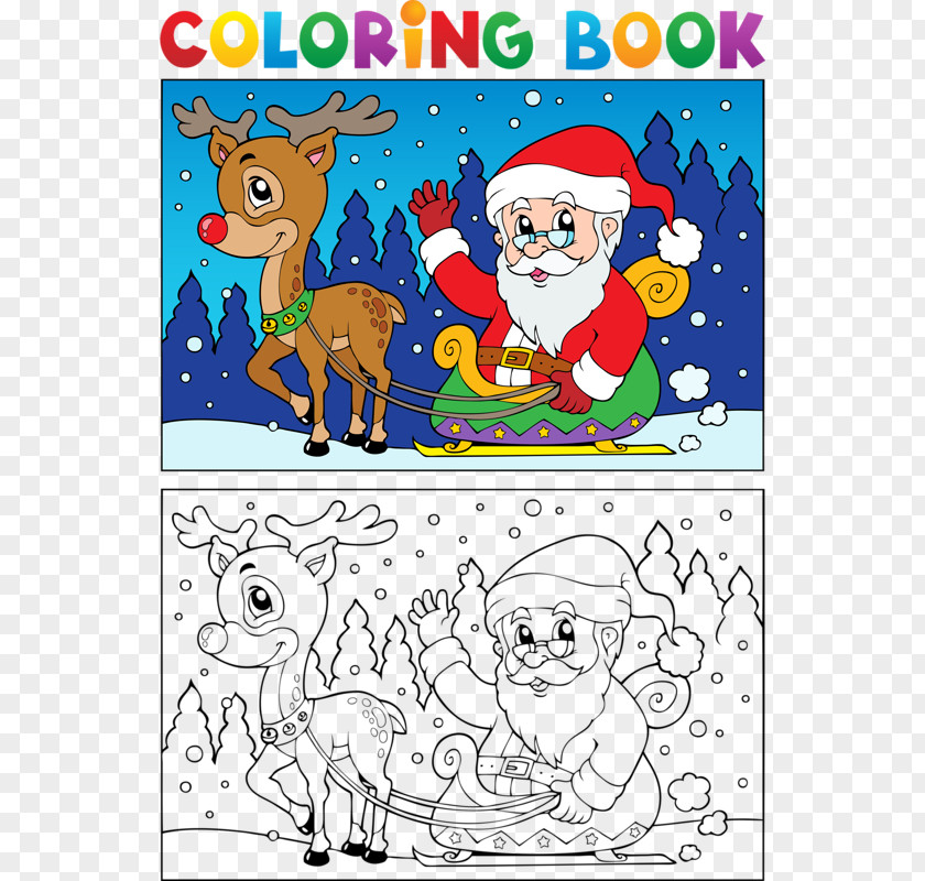Santa Claus Coloring Book Clip Art PNG